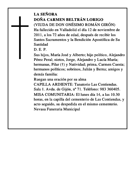 Doña Carmen Beltrán Lorigo