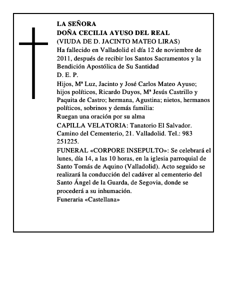 Doña Cecilia Ayuso del Real