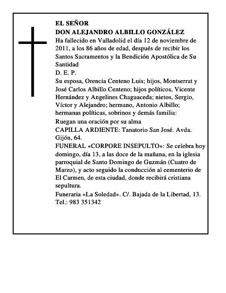 Don Alejandro Albillo González