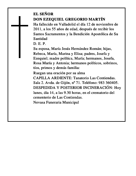 Don Ezequiel Gregorio Martín