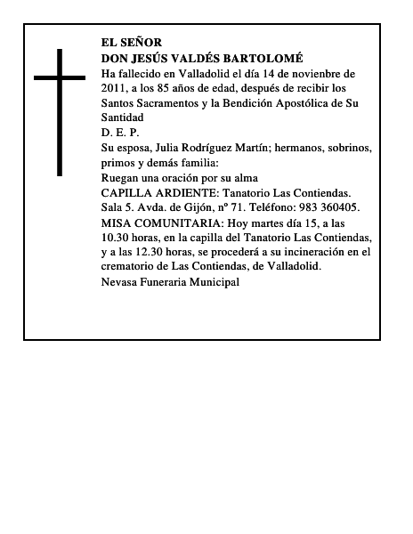 Don Jesús Valdés Bartolomé