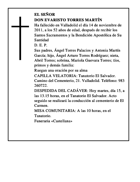 Don Evaristo Torres Martín
