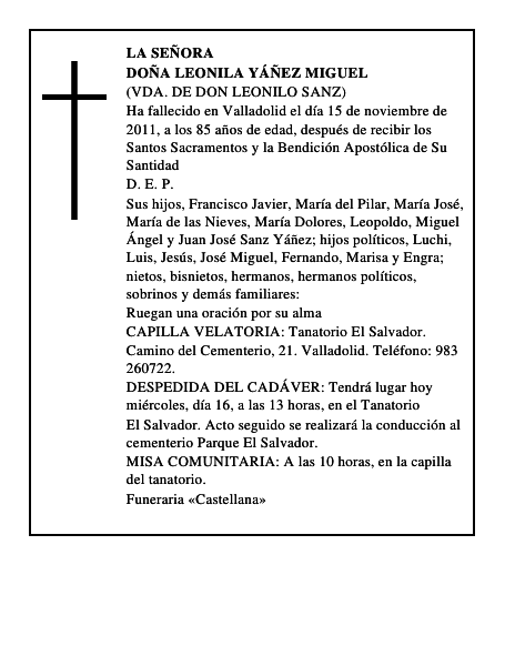 Doña Leonila Yáñez Miguel