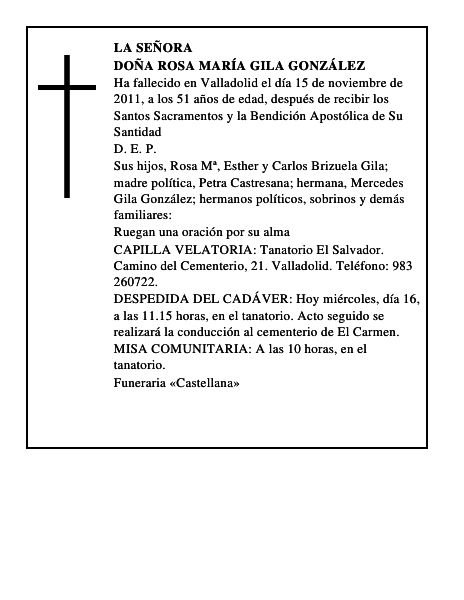 Doña Rosa María Gila González