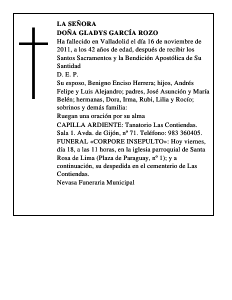 Doña Gladys García Rozo