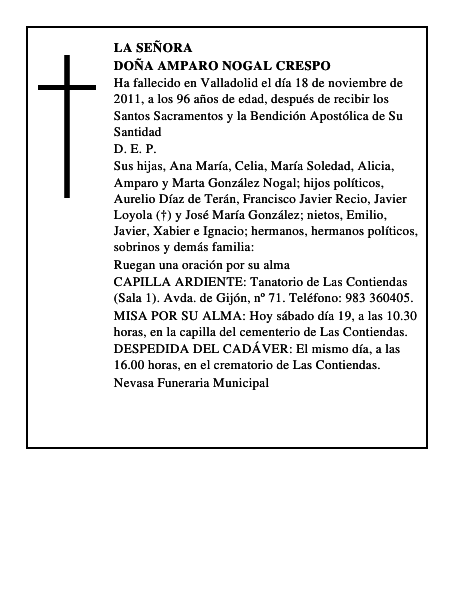 Doña Amparo Nogal Crespo