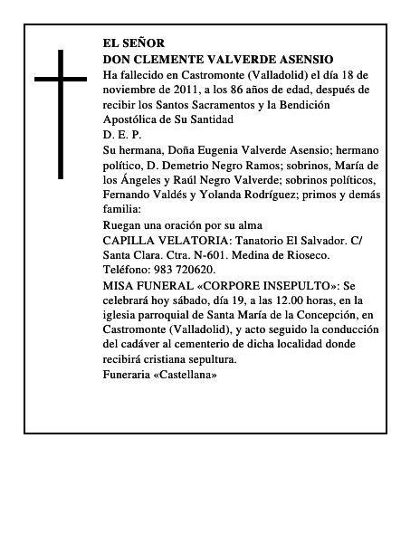 Don Clemente Valverde Asensio