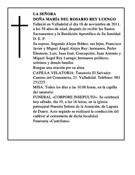 Doña María del Rosario Rey Luengo