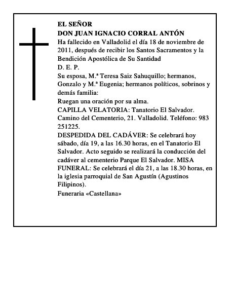 Don Juan Ignacio Corral Antón