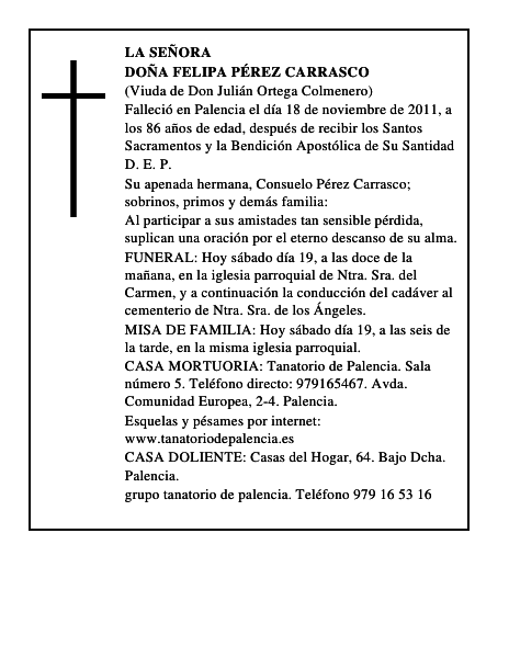 Doña Felipa Pérez Carrasco