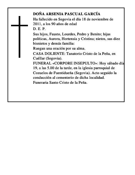 Doña Arsenia Pascual García