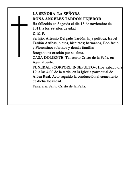 Doña Ángeles Tardón Tejedor