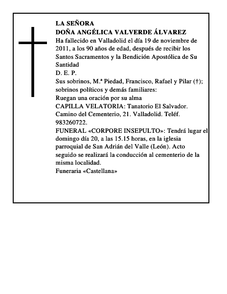 Doña Angélica Valverde Álvarez