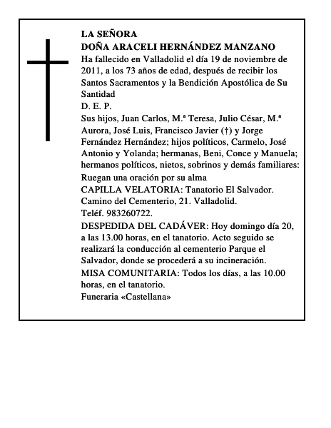 Doña Araceli Hernández Manzano