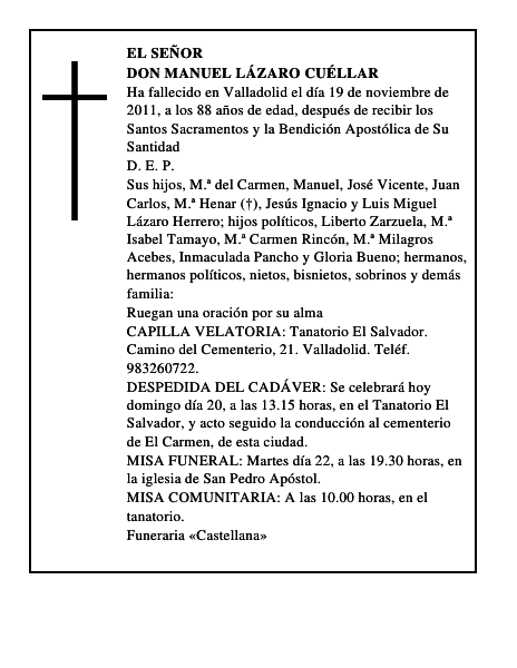 Don Manuel Lázaro Cuéllar