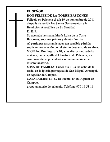 Don Felipe de la Torre Báscones