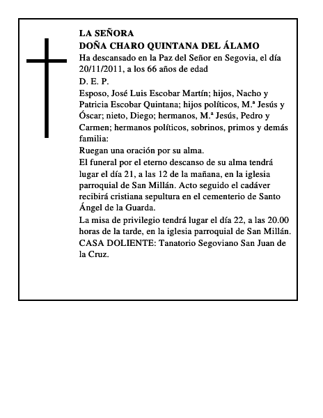 Doña Charo Quintana del Álamo