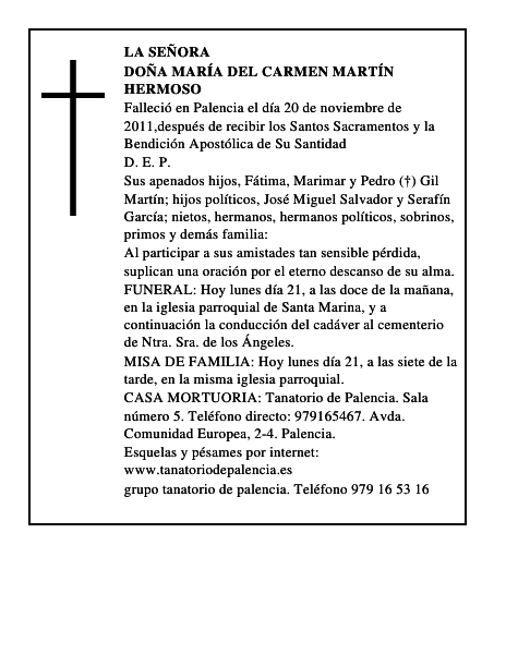 Doña María del Carmen Martín Hermoso