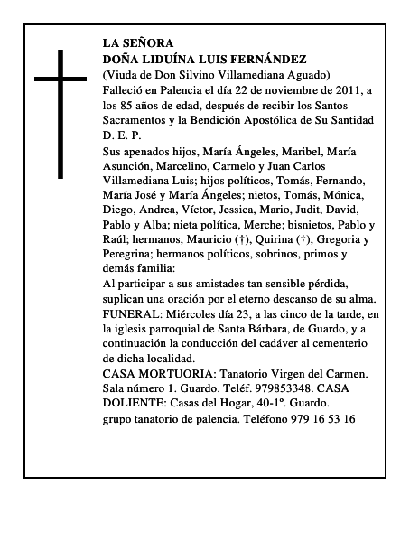 Doña Liduína Luis Fernández