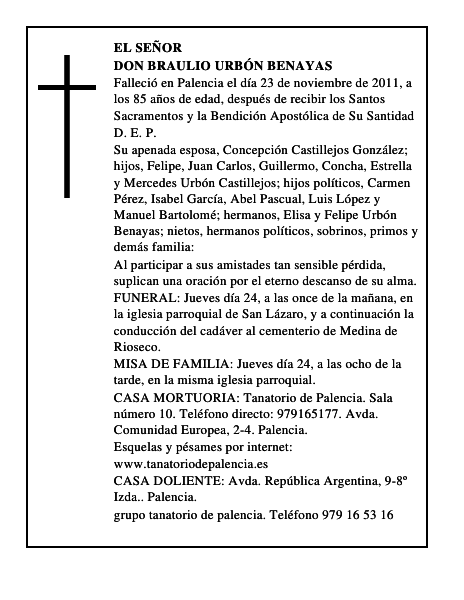 Don Braulio Urbón Benayas