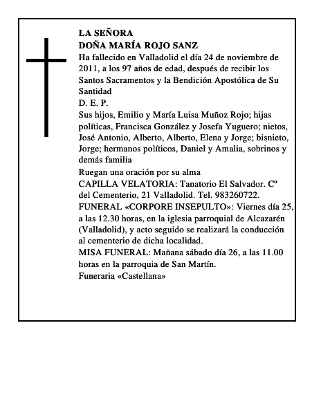 Doña María Rojo Sanz