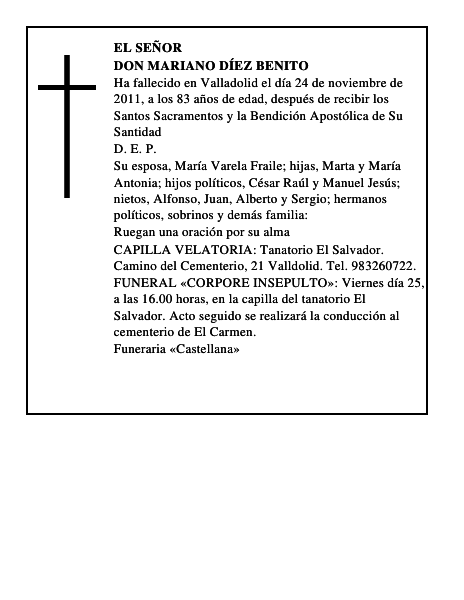 Don Mariano Díez Benito