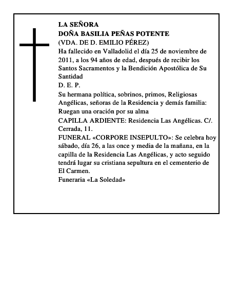 Doña Basilia Peñas Potente