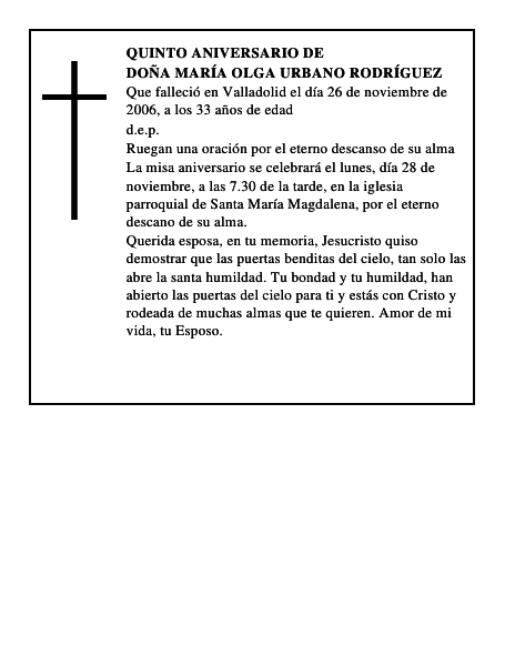 Doña María Olga Urbano Rodríguez