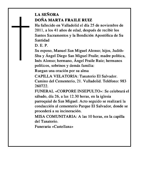 Doña Marta Fraile Ruiz