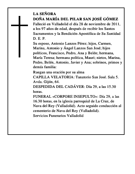 Doña María del Pilar San José Gómez