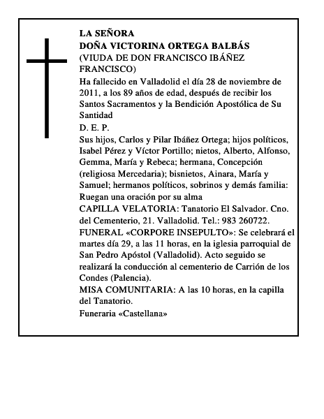Doña Victorina Ortega Balbás