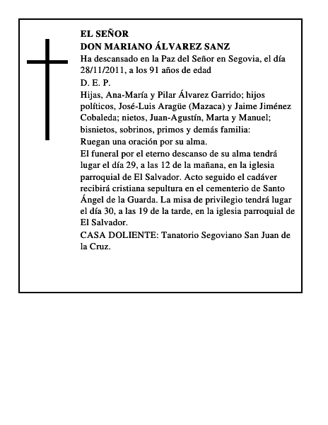 Don Mariano Álvarez Sanz