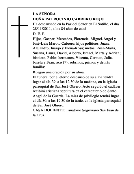 Doña Patrocinio Cabrero Rojo