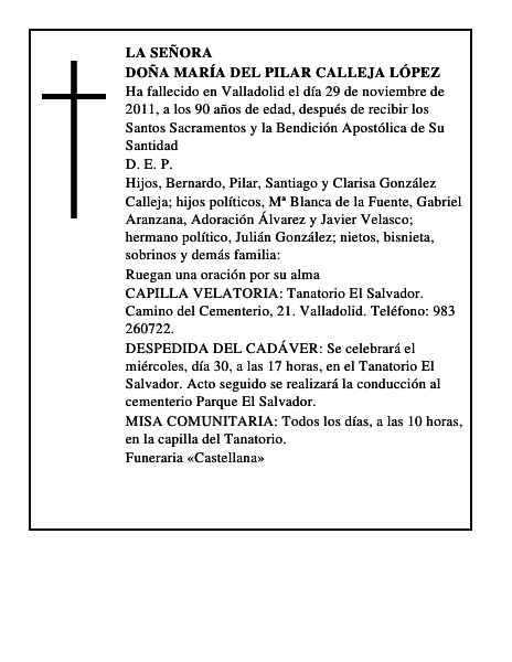 Doña María del Pilar Calleja López