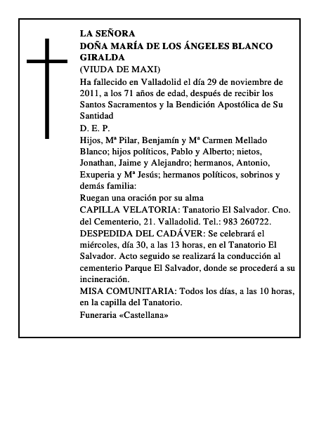 Doña María de los Ángeles Blanco Giralda