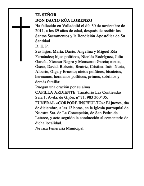 Don Dacio Rúa Lorenzo