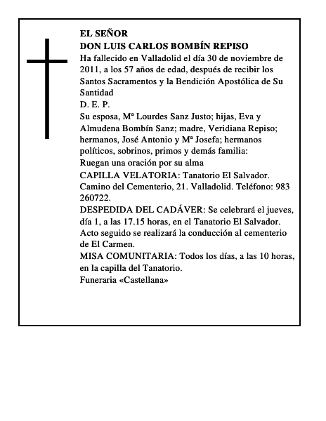Don Luis Carlos Bombín Repiso