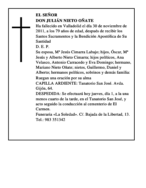 Don Julián Nieto Oñate