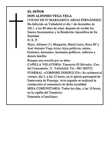 Don Alfonso Vega Vela