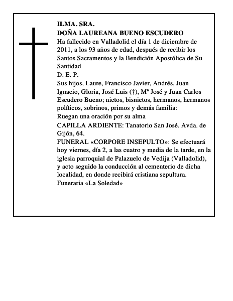 Doña Laureana Bueno Escudero