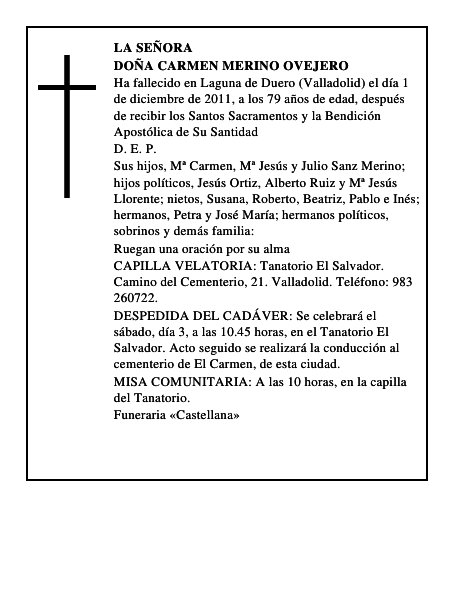 Doña Carmen Merino Ovejero