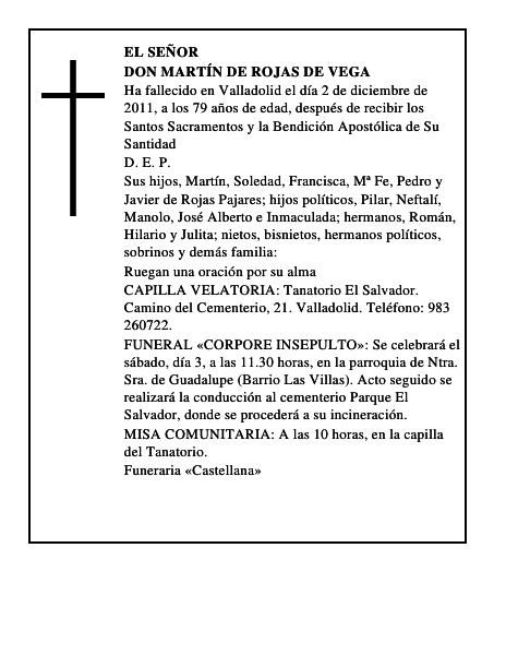 Don Martín de Rojas de Vega