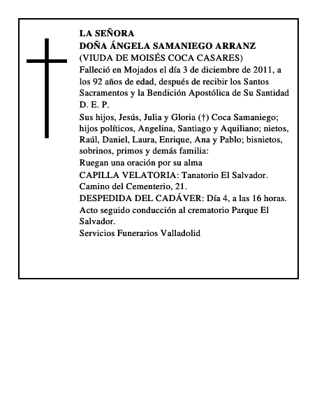 Doña Ángela Samaniego Arranz