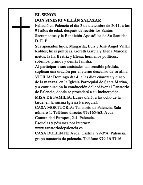 Don Sinesio Villán Salazar