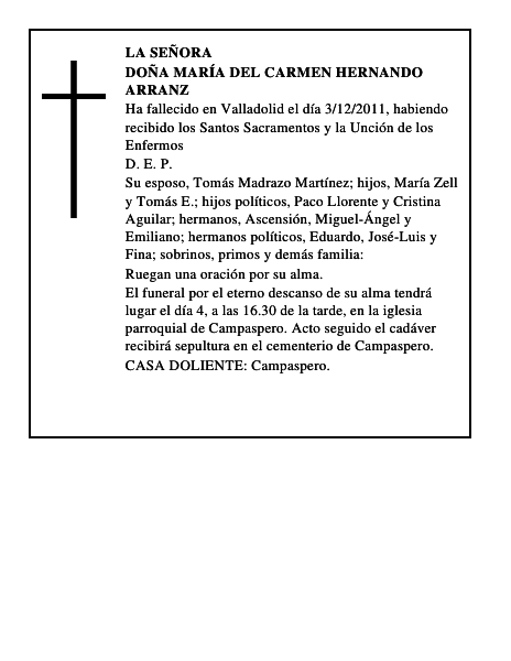 Doña María del Carmen Hernando Arranz