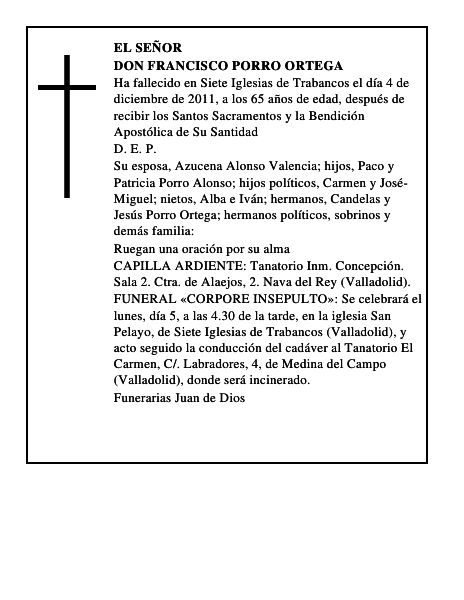 Don Francisco Porro Ortega