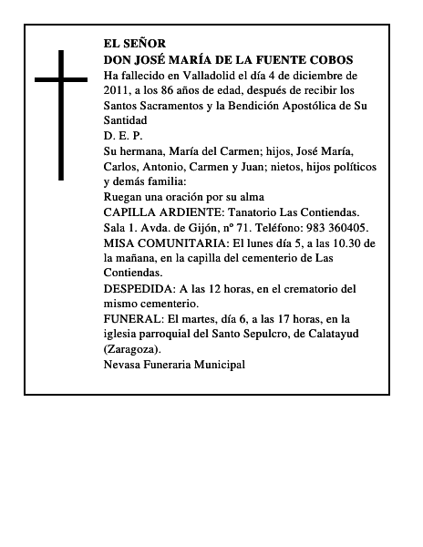 Don José María de la Fuente Cobos