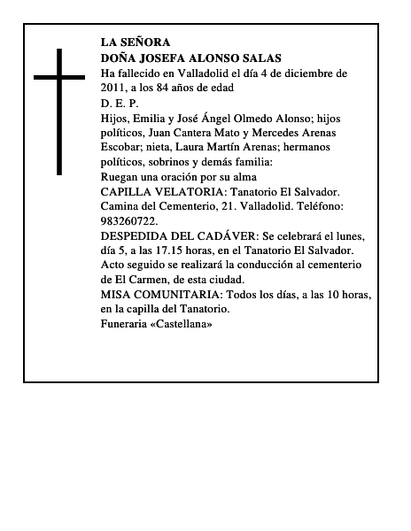 Doña Josefa Alonso Salas