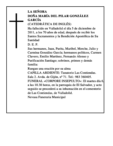 Doña María del Pilar González García