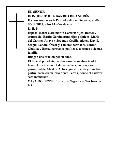 Don Josué del Barrio de Andrés